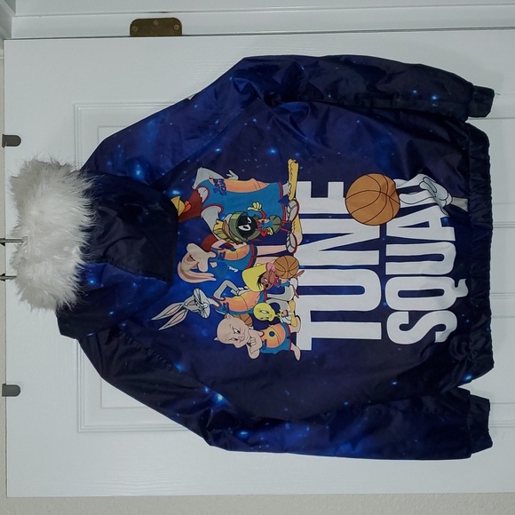 Members Only x Space Jam: A New Legacy Snorkel Bomber Puffer Jacket Size Medium - Picture 15 of 16
